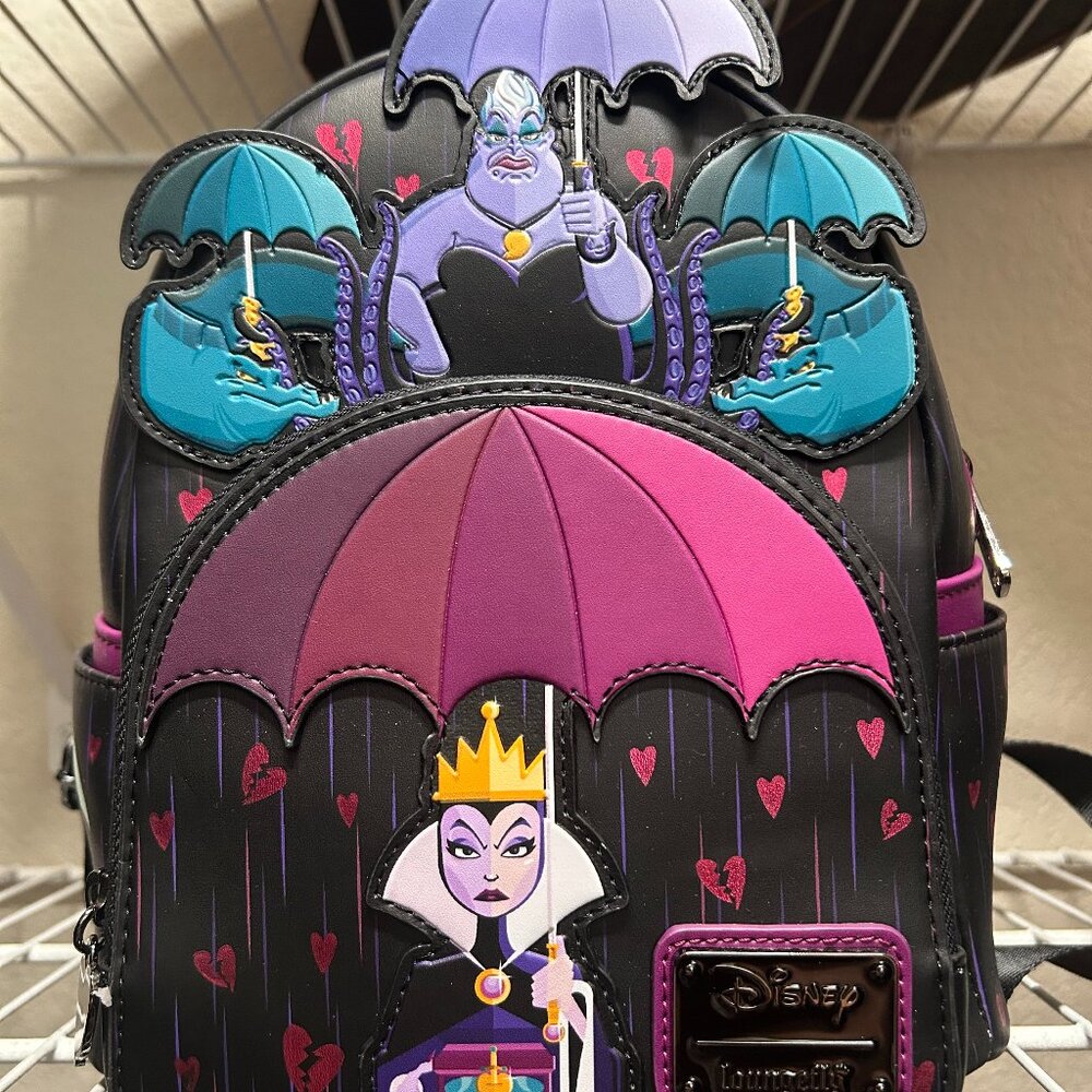 Loungefly Disney Villains Evil Queen and Ursula Curse Your Hearts Umbrella Mini